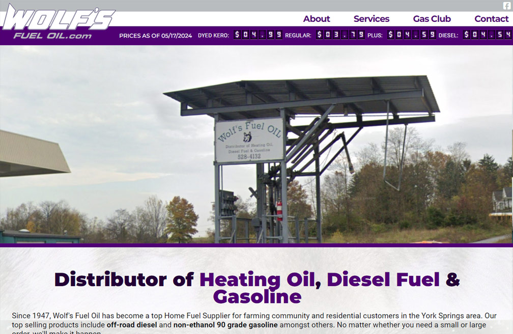 Wolf’s Fuel Oil website project by MAjor Designs
