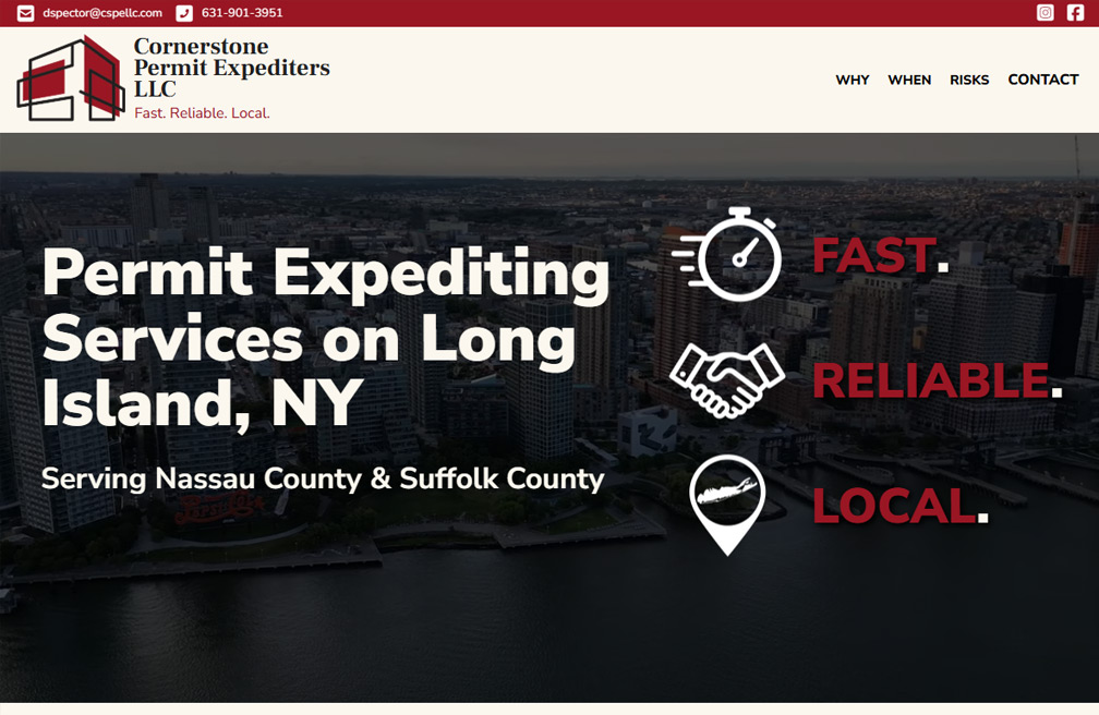 Cornerstone Permit Expediters, LLC website project by MAjor Designs