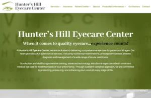 Hunters Hill Eyecare Center website project by MAjor Designs