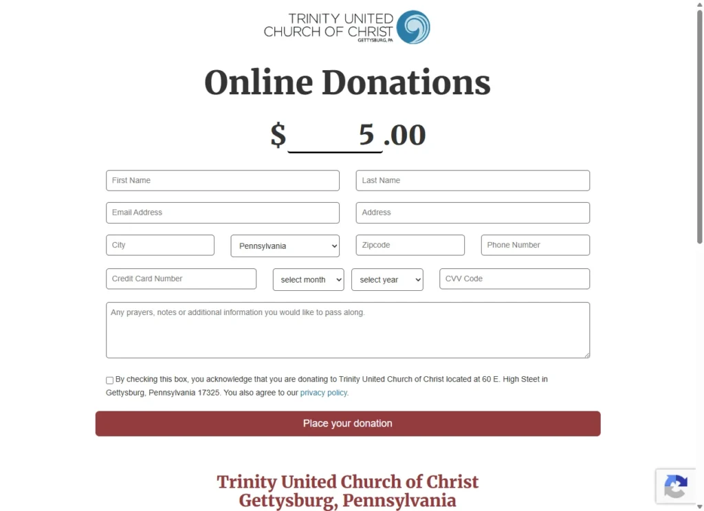 Custom WordPress donation form with Authorize.net payment processing built by MAjor Designs