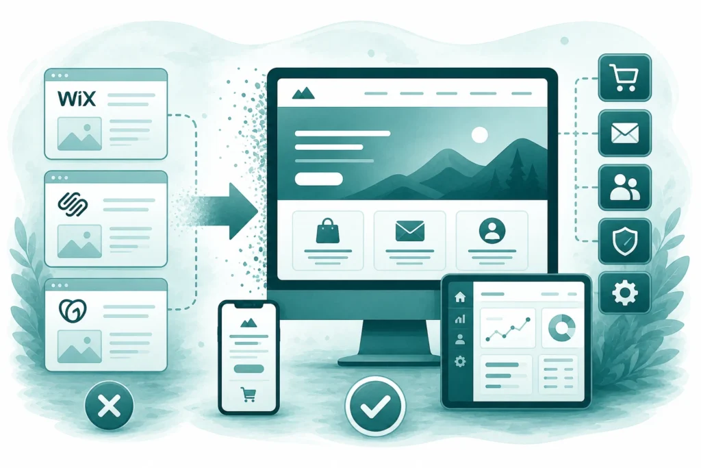 Why Businesses Eventually Outgrow Wix, Squarespace, and GoDaddy Feat. Img
